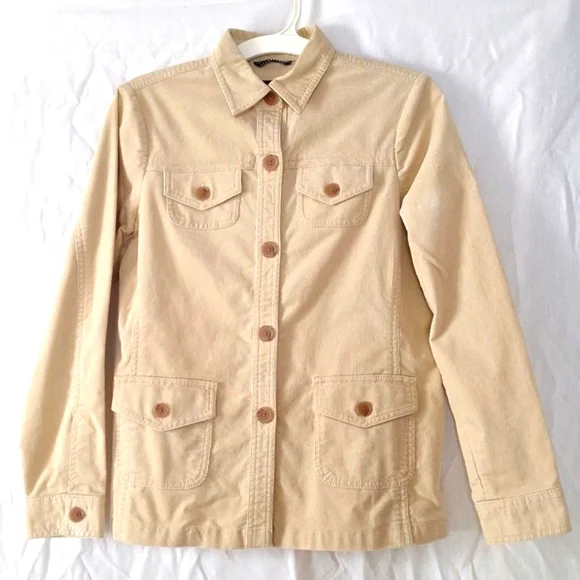 3/$20-Land's End Cotton Corduroy Jacket, Cream, Button Details, sz 6, NWOT - Picture 6 of 13